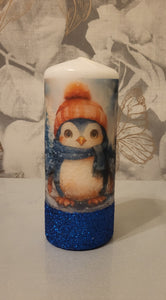 Penguin Christmas Candle