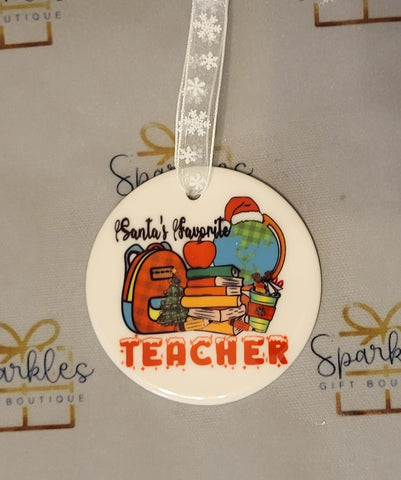 Santa's Favourite Teacher Bauble