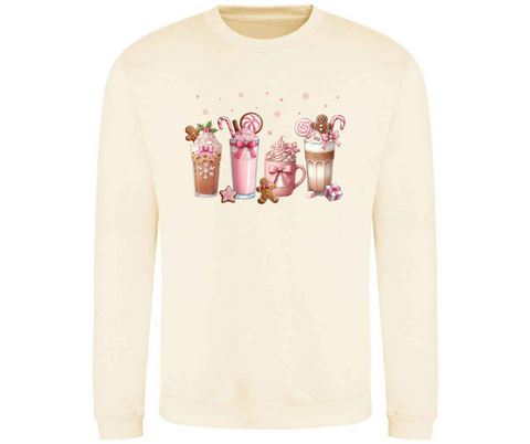 Festive Pink Drinks Sweatshirt