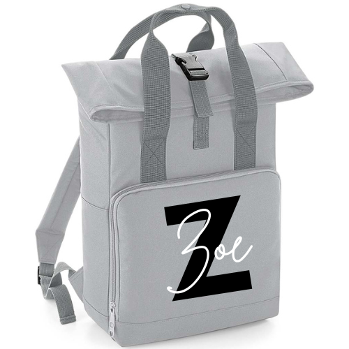 Personalised Twin Handle Roll-Top Backpack